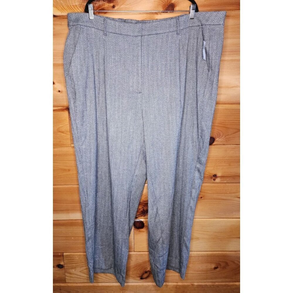 Old Navy Women Plus Size 3X Brown And White Dress Pants Comfort Waist